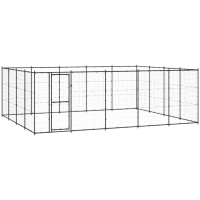 Image of vidaXL Outdoor Dog Kennel Steel 24.2 m²