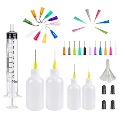 Image of 37 Pcs Dispensers Applicator Bottles And Syringe Set, 30/50ml Dispensing With Funnel Needles for DIY Quilling, Acrylic Painting, Oiler Bottle, Craft, Artwork Hobbies…