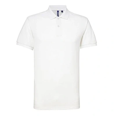 Image of Asquith &amp; Fox Men&#039;s Poly/Cotton Blend Polo Shirt, White (White 000), X Large (Size:XL)
