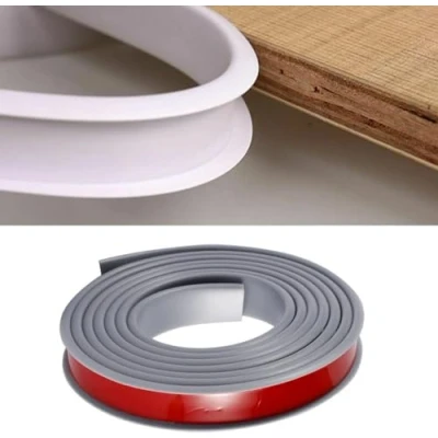 Image of Edging Tape, Furniture Banding U Shaped TPE Edge Guard Strips, Banding, Wooden Board Strips for Cabinet Wardrobe Table Worktop Wood and Cut Outs (5mx22mm,Grey)