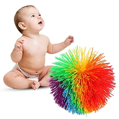 Image of Monkey Stringy Balls, Soft Active Sensory Stress Balls Fun Toys Silicone Relief Rainbow Colorful Toy