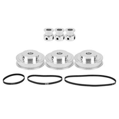 Image of 9Pcs GT2 Timing Belt Pulley with 8mm Bore 20 Teeth / 60 Synchronous Wheel + 2GT‑200/280/400/mm