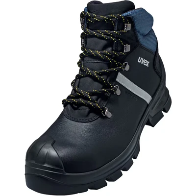 Image of Uvex 2 construction S3 SRC lace up safety boots water resistant lightweight men &amp; women leather black Size 8