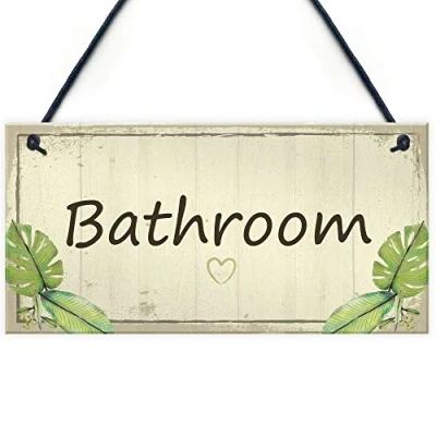 Image of RED OCEAN Bathroom Sign Men And Women Loo Toilet Door Shabby Chic Wall Plaque Home Decor