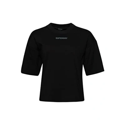 Image of Superdry Women&#039;s Code TECH OS Boxy TEE T Shirt, Black, L