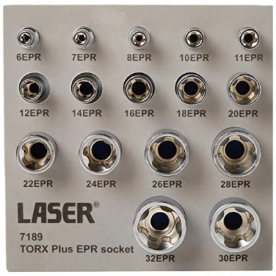 Image of Laser 7189 Torx® Plus EPR Socket Set 1/4&quot;D, 3/8&quot;D, 1/2&quot;D 16pc