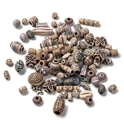 Image of Mixed Colour Acrylic Beads Shape 5 45mm Pack of 30g