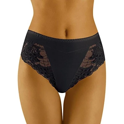 Image of Wolbar High Waist Lace Women&#039;s Briefs WB408, Black,M
