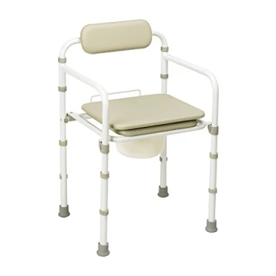 Image of HOMECRAFT Uni Frame Folding Commode, Portable Toilet, Toilet Bowl &amp; Pan for Elderly, Handicapped, and Disabled users, Metal Bedside Bathroom Use, Commode Safety