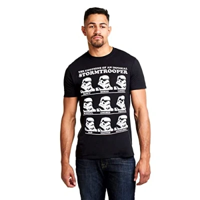 Image of Star Wars Men&#039;s Trooper Emotions T Shirt, Black (Black Blk), S UK