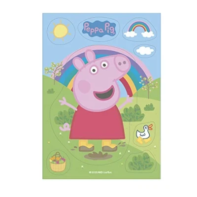 Image of Dekora Edible cake decoration for cutting out Peppa Pig topper made of sugar free wafer paper
