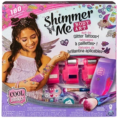 Image of Cool Maker, Shimmer Me Body Art with Roller, 4 Metallic Foils and 180 Designs, Temporary Tattoo Kids Toys for Ages 8 Up