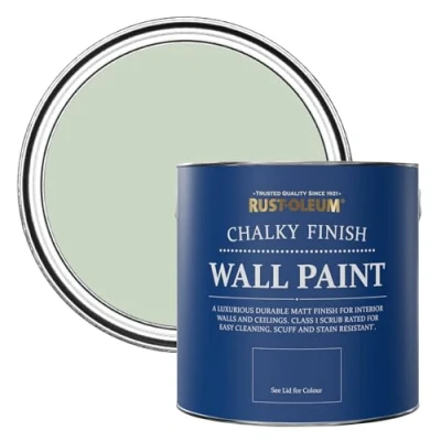 Image of Rust Oleum Green Matt Emulsion Wall Paint Laurel 2.5L