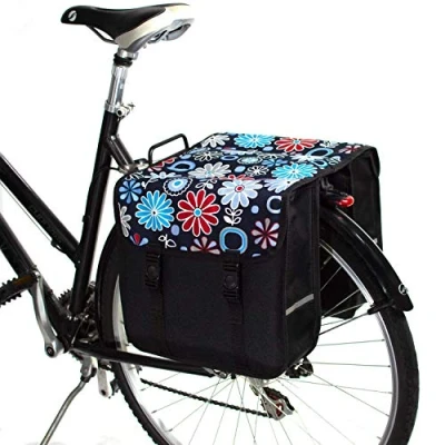 Image of BikyBag Classic Bicycle Double Panniers Bag Fashion Cycle Bike Women&#039;s Men&#039;s (Daisy Flowers)