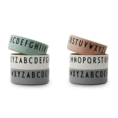 Image of Design Letters Eat &amp; Learn Tritan Baby Bowl (Pack of 3) Weaning for and Kids Unbreakable Toddler Breakfast, Snack, Dinner BPA, BPS Free, Dishwasher Microwave Safe Nude