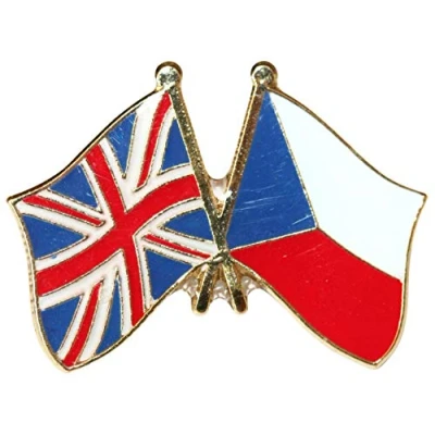 Image of UK &amp; Czech Republic Friendship Flag Pin Badge
