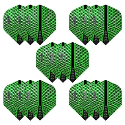 Image of Harrows Silika No2 Dart Flights 5 x sets Darts (15 Total) I 100 Micron Premium Extra Strong Made in UK Professional Accessories Green