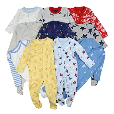Image of Ex UK Store Baby Boys Sleepsuits 3 Pack Babygrows TinyBaby 36 Months New (MC 6 Months)