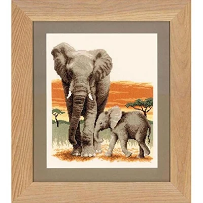 Image of Vervaco Elephants Journey Counted Cross Stitch Kit, Multi Colour