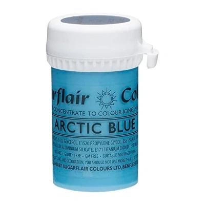 Image of Sugarflair Arctic Blue Satin Food Colouring Paste, Highly Concentrated for Use with Sugar Pastes, Buttercream, Royal Icing or Cake Mix, Vibrant Colour Dye 25g