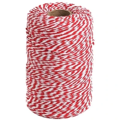 Image of Tenn Well Red and White Twine, 200m Cotton Bakers Twine String Perfect For Kitchen Cooking, Baking, Butchers, DIY Crafts, Wrapping