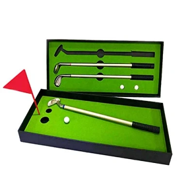 Image of Mini Golf Club Putter Ballpoint Pen Golfers Gift Box Set Desktop Decor for School Supplies accessories (A)