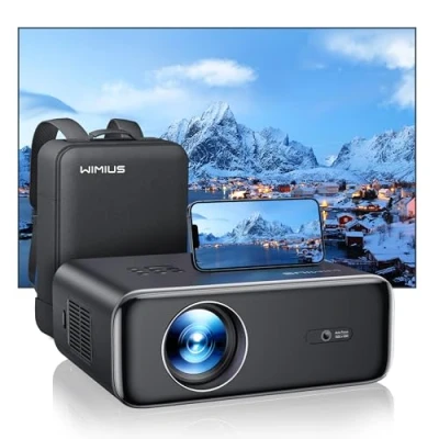 Image of 【Auto Focus &amp; Keystone】Projector, 30000 Lumen WiFi 6 Bluetooth Full HD 1080P Portable Projector Supported 4K, 4D/4P Keystone 50% Zoom 300&quot; Display Home Cinema for Smartphone/TV Stick/PPT/PS5