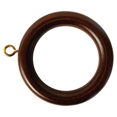 Image of Swish Wooden Curtain Pole Rings Pack of 6 Cherry Effect
