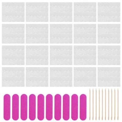 Image of 20 Pieces Of Transparent Manicure Glue, With 10 Sticks, Nail Files, Clear Glue For Patches, Waterproof Gel Tools