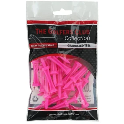 Image of The Golfers Club Golf Graduated Pink Plastic Tees (2.25 Inch x 25), 39mm