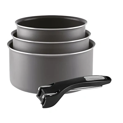 Image of Sitram 710876 Set of 3 Saucepans Non Stick Aluminium Round sitramulti Taupe with Handle 16/18/20 cm