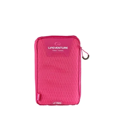 Image of Lifeventure SoftFibre Travel Towel — Compact, Lightweight Quick Dry Sports &amp; Beach Towel, Sand Free Design, Giant, Pink