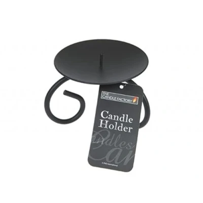 Image of Black Metal Scroll Candle Holder 1pc