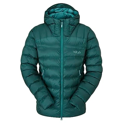 Image of Rab Women&#039;s Electron Pro Down Jacket for Climbing &amp; Mountaineering Green Slate 10