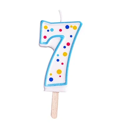 Image of PME Blue Number 7 Candle, 4 x 1 6.3 cm