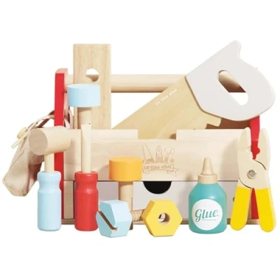 Image of Le Toy Van Cars &amp; Construction Educational Wooden Tool Box Play Set For Role Pretend Tools Suitable 3 Year Olds And Older