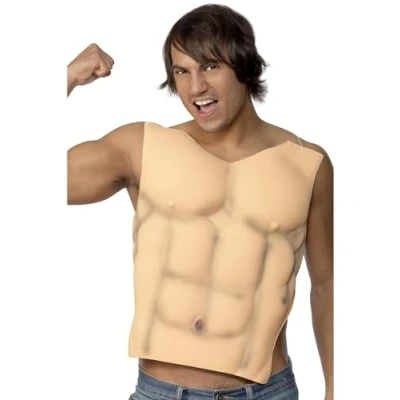 Image of Smiffys Male EVA Chest, Flesh , Icons &amp; Idols Fancy Dress, Heros Dress Up Accessories