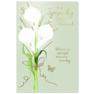 Image of Simon Elvin Sympathy Card Loss Of Husband 7.5&quot; x 5.25&quot; Bereavement Condolence (B)