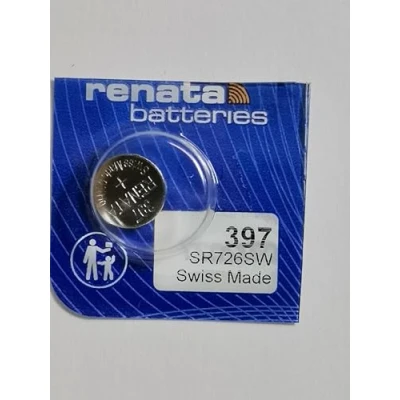 Image of One (1) X Renata 397 SR726SW Silver Oxide Watch Battery 1.55v Blister Packed
