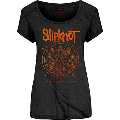 Image of Rockoff Trade Women&#039;s Slipknot The Wheel T Shirt, Black, 14 (Size: X Large)