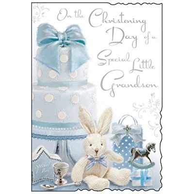 Image of On The Christening Day of A Special Little Grandson Card JJ