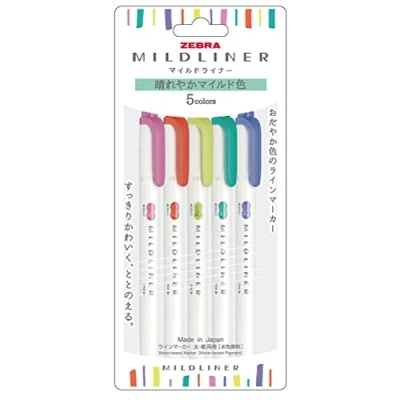 Image of ゼブラ(ZEBRA) Zebra Mildliner WKT7 5C HC N Highlighter, Sunny and Mild Color, HC5 Colors