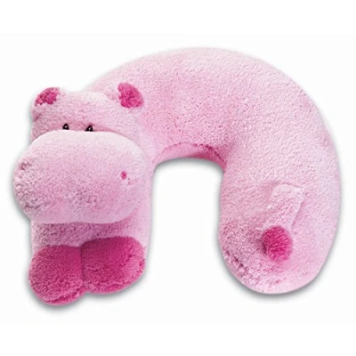 Image of Childs Travel Support Neck Rest Pillow Pink Hippo