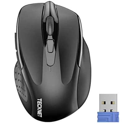 Image of TECKNET Pro Wireless Mouse, 2.4G Ergonomic Optical Computer Mouse for Laptop, Windows, Chromebook, 6 Button 24 Month Battery Life,4000 DPI, Adjustment Levels, 36 Warranty