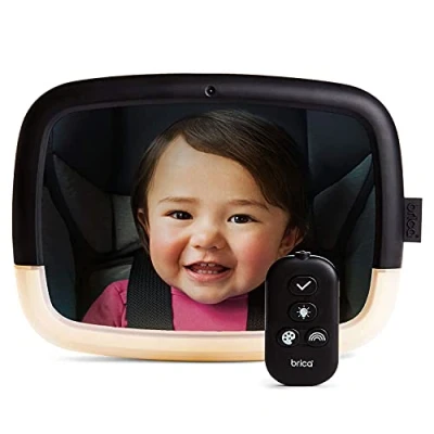 Image of Munchkin In Sight Car Seat Mirror with LED Night Light Large for Rear Facing &amp; Toddlers Shatterproof Crash Tested Child