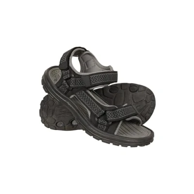 Image of Mountain Warehouse Crete Mens Sandals Durable Summer Shoes, Sturdy Grip, Cushioned Footbed, Neoprene Lined, Hook &amp; Loop Straps Beach Shoes for Spring Travel, Walking, Grey, 10 UK