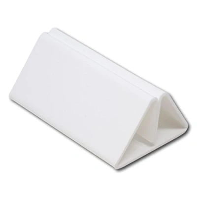 Image of EPOSGEAR 100mm Menu Show Card Acrylic Name Place Table Sign Display Stand Holders Perfect for Shops, Restaurants, Bars, Weddings, Parties etc (White, 10 Holders)