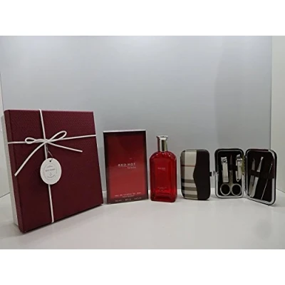 Image of Luxury Gift Box FOR MEN RED HOT MAN 100ML EAU DE TOILETTE + 6pcs Stainless Steel Nail Care Personal Manicure Kit In