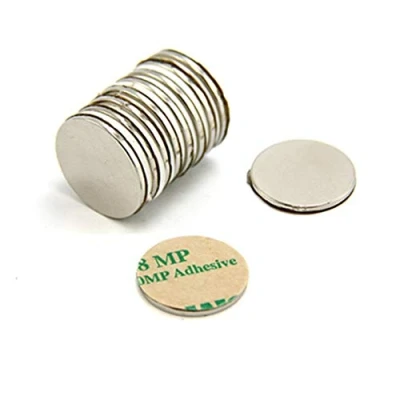 Image of FIRST4MAGNETS F2015SA 4 Adhesive 20mm Dia x 1.5mm N42 Neodymium Magnet 2kg Pull (South) (Pack of 4), Set Pieces