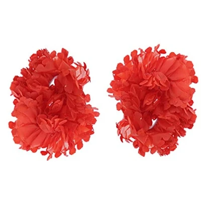 Image of Zac&#039;s Alter Ego Set of 2 Soft Chiffon Ruffle Hair Scrunchies with Flower Ends